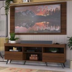 Rack c/ Painel p/ TV até 65" e Pés Retrô Flórida Multimóveis Duna/Pret