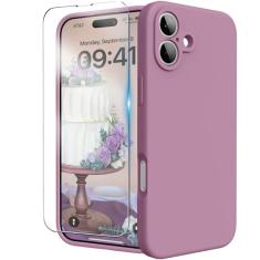 INGIDO Capa para iPhone 16 Plus, capa de silicone líquido com proteção para câmera, capa de borracha de gel macio com forro de microfibra, capa protetora à prova de choque para iPhone 16 Plus de 6,7