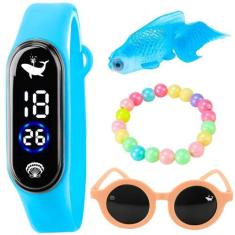 Oculos Sol + Relógio Infantil Digital Prova Dagua + Pulseira - Orizom