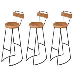 Kit 3 Banquetas Alta Com Encosto Para Aérea Gourmet York