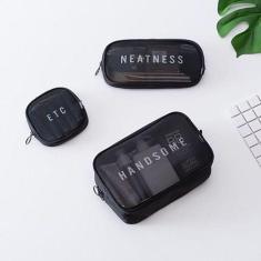 Bolsa Necessaire Organizadoras Nylon + Tela Handsome - oem, M - NEATNE