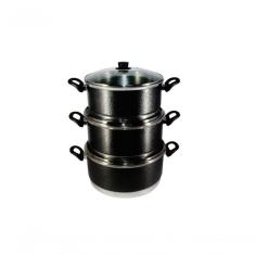 Jogo Panelas Grande (Jogão) Preto Alumínio 3 Peças Preto