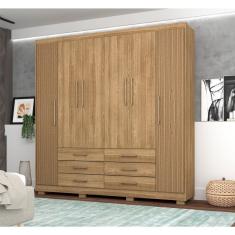 Guarda Roupa Casasl Real 6 Portas Com 6 Gavetas Nature-brisa