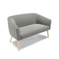 Namoradeira 02 Lugares Stella Suede Grafite Natural