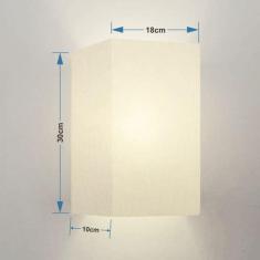 Arandela Retangular Retro Vivare Md-2029 Cúpula Em Tecido 18x10x30cm - Bivolt Branco 127-220v