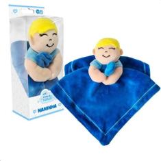 Naninha De Bebê Boneco Menino Macio Não Causa Alergia UNIK, Azul