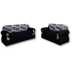 Jogo de Sofá de 2 e 3 Lugares Brasil/Viena Preto Floral
