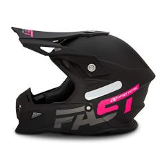 Capacete Motocross Fast 788 Solid Preto/Pink 56