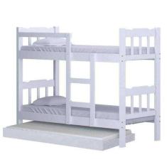 Beliche Madeira Maciça Com Auxiliar Perola Branco Super Reforçado