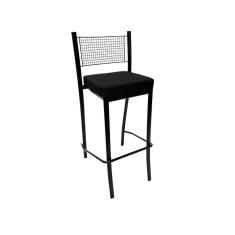 Banqueta para cozinha Empilhável preta assento em linho cor preto altura 65cm - Poltronas do Sul