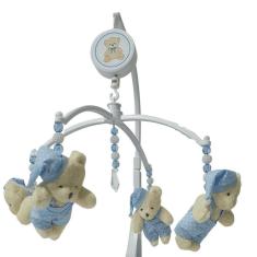 Mobile Para Berço Musical Urso Azul Com Gorrinho Erich Baby