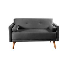 Namoradeira Luma Sofá Living Sala Recepção - Bella Decor, Suede Cinza 