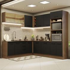 Cozinha Completa de Canto Madesa Agata 459001 com Armário e Balcão (Se