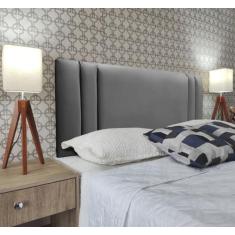 Cabeceira Casal 140 Cama Box Double Siena Cinza Corano Com Pés RBL