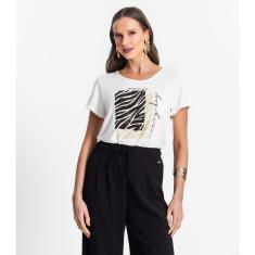 Blusa Feminina Estampada Rovitex Bege-Feminino