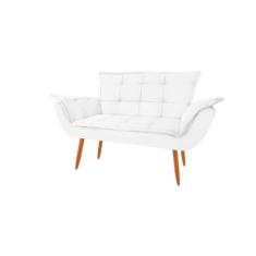 Namoradeira Opala Decorativa 2 Lugares Suede - Maitê Moda Casa, Branco