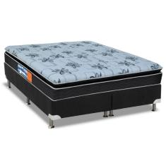Cama Box Queen: Colchão Espuma Probel D28 Guarda Costas Premium Multi Firme + Base Black(158X198)