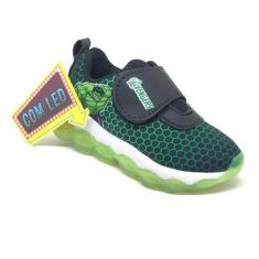 Tênis Infantil Masculino Menino Personagem Hulk luz de LED - Mini Pe, 