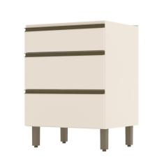 Balcão de Cozinha 03 Gavetas 60cm Connect Off White Henn