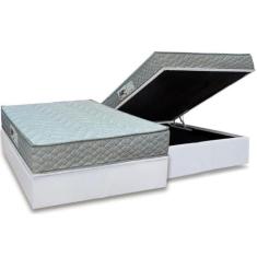 Conjunto Box Baú Casal: Colchão Espuma Paropas D45 Pasquale Gray + Bas