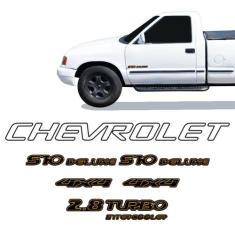 Adesivo S10 Deluxe 2001/ 4x4 2.8 Turbo Faixa Chevrolet Preto - SPORTIN