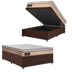 Cama Box Baú Casal Gazin Colchão Molas Ensacadas 138x188x65cm Maximus 