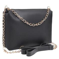 Bolsa Necessaire Básica Barato Tiracolo Feminino Dia A Dia - GB, Preto