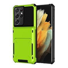 SORAKA Capa para Samsung Galaxy S21 Ultra 5G com porta-cartões Capa para carteira Samsung Galaxy S21 Ultra 5G Capa PC TPU 2 em 1 de camada dupla Capa à prova de choque com capacidade para 5 cartões