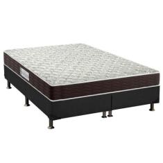 Cama Box King: Colchão Espuma Probel D33 Advanced + Base CRC Suede Bla
