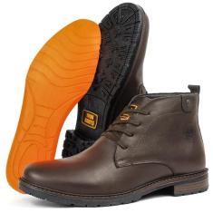 Bota Coturno Masculino Jhon Boots Couro - Marrom