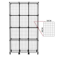 Estante Aramada 12 Nichos com 40cm de Altura 30cm Profundidade Prateleira de Aço Multiuso Expositor Preto