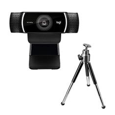 Webcam Full HD Logitech C922 Pro Stream com Microfone Embutido para Chamadas e Gravações em Video 1080p e Tripé Incluso - Compatível com Logitech Capture