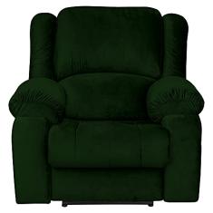 Poltrona do Papai Reclinável Elétrica com Massagem Magnum Veludo Verde - Gran Belo