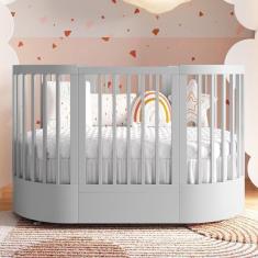 Berço e Mini Cama 3 em 1 Wave Cinza