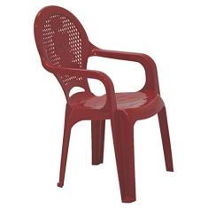 Cadeira Plástica Monobloco com Braços Infantil Estampada Catty, Tramontina, Vermelha