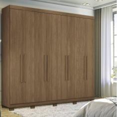 Guarda-roupa 8 Portas 4 Gavetas Master New com Pés Jatoba