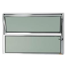Janela Basculante de Alumínio 40x80cm com Vidro Boreal Anodizado Master Brimak Brilhante