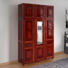 Guarda-Roupa Solteiro 1 Espelho 6 Portas e Cabideiros Rodmóveis Mel