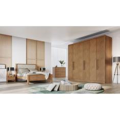 Guarda Roupa Casal 6 Portas 6 Gavetas - New Vértice-Cumaru - Móveis Novo Horizonte