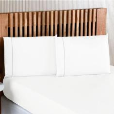 Jogo De Lençol Casal Padrão Percal 200 Fios 3 Peças - Branco