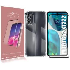 Capa Case Anti Shock E Película De Vidro 3d Compativel Moto G52 XT2221
