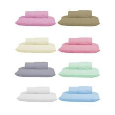 Kit Conjunto Cama Solteiro Algodão 300 Fios 2 Peças com Elástico e Fro