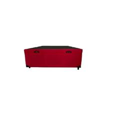 Cama Box Baú Viúvão Blindado Suede Vermelho Com 128Cm de Largura