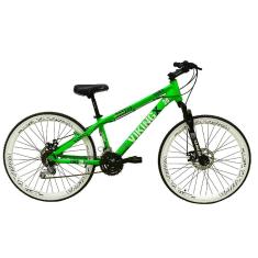 Bicicleta Aro 26 Vikingx Tuff 21v Alumínio Freeride DH Aro Vmaxx Branco Câmbios Shimano Freio Disco-Unissex
