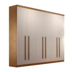 Guarda-Roupa Casal Bahia 6 pt Imbuia e Off White