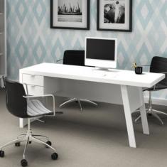 Mesa para Escritório 2 Gavetas Me4122 Tecno Mobili Branco