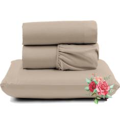 Jogo De Lençol Dia A Dia Percal Solteiro 3 Peças Barato - Tabaco