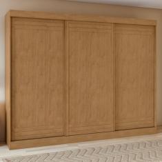 Guarda-roupa 3 Portas 4 Gavetas Nice Amêndoa Clean-off White