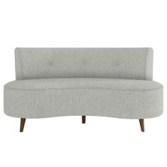 Sofá Living 2 Lugares 135cm Pés Palito Estrutura Em Madeira Aang Linho Cinza G33 - Gran Belo