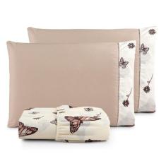 Jogo de Cama Refúgio Queen Percal Algodão Luxo 3 Peças Borboletas Marr